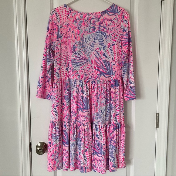 Lilly Pulitzer Geanna Tiered Swing Dress in Raz Berry Sea You Soon - Picture 5 of 15